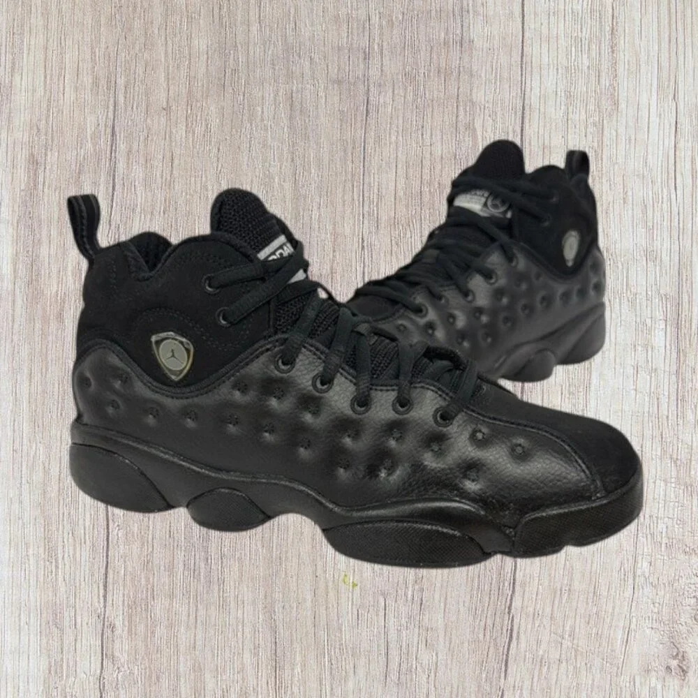 Nike Air Jordan Jumpman Team II Black 2 Basketball Shoes 820273-001 Size US 7Y